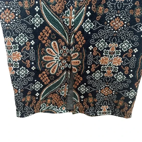 Anthropologie One Shoulder Jacquard Textured Midi Cocktail Dress Neutral Size M - Picture 7 of 9